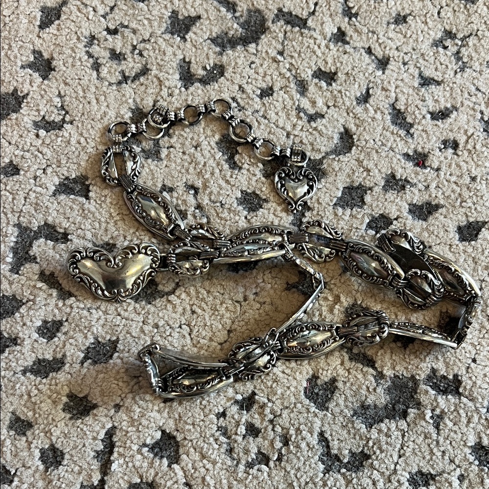 Brighton Silver and Gold Heart Belt